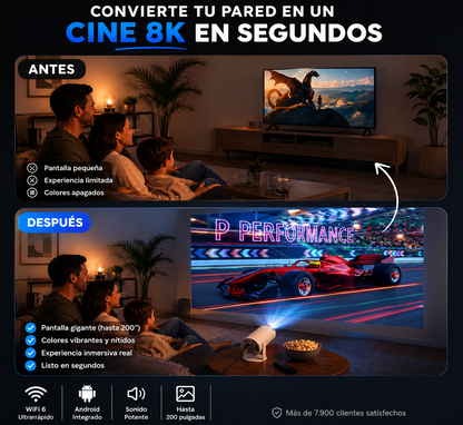 CineMax™ Proyector 8K Portátil Smart.