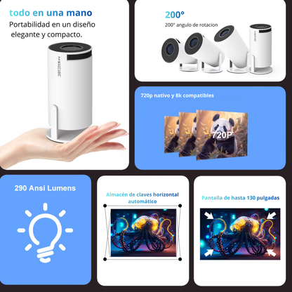 CineMax™ Proyector 8K Portátil Smart.